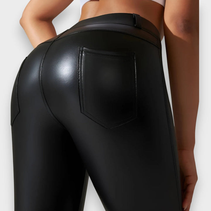 Alice | Faux læder formende tights