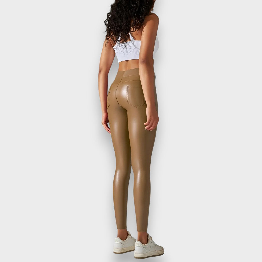 Alice | Faux læder formende tights