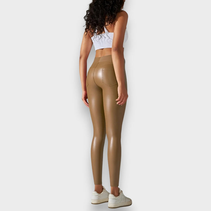 Alice | Faux læder formende tights