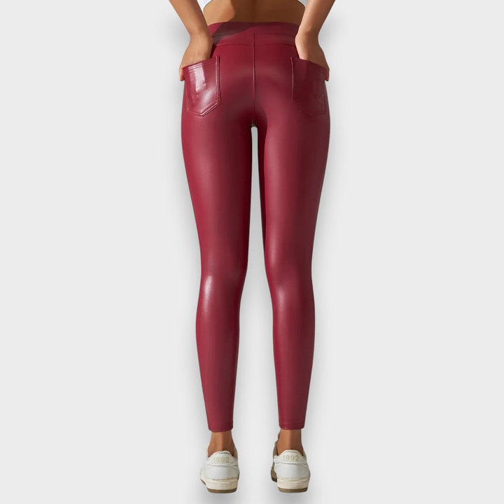 Alice | Faux læder formende tights