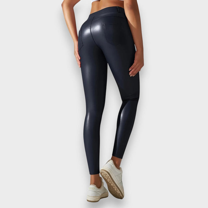 Alice | Faux læder formende tights