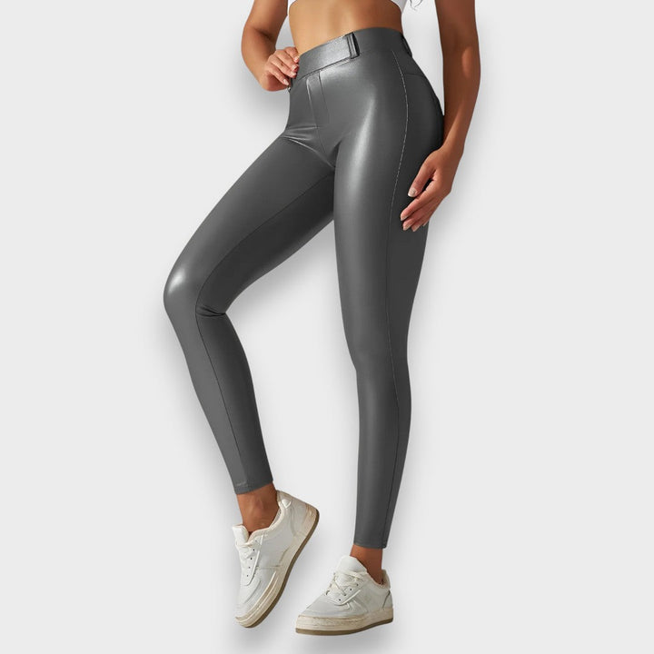 Alice | Faux læder formende tights