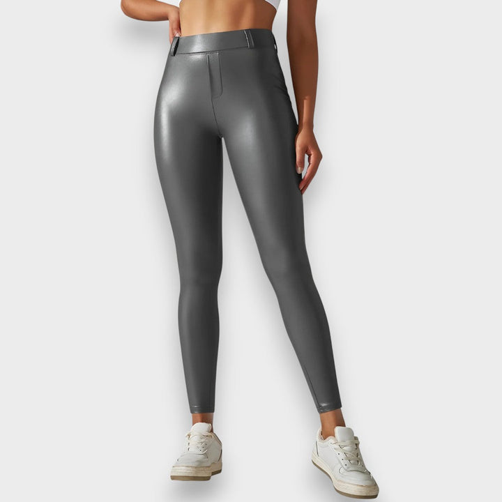 Alice | Faux læder formende tights