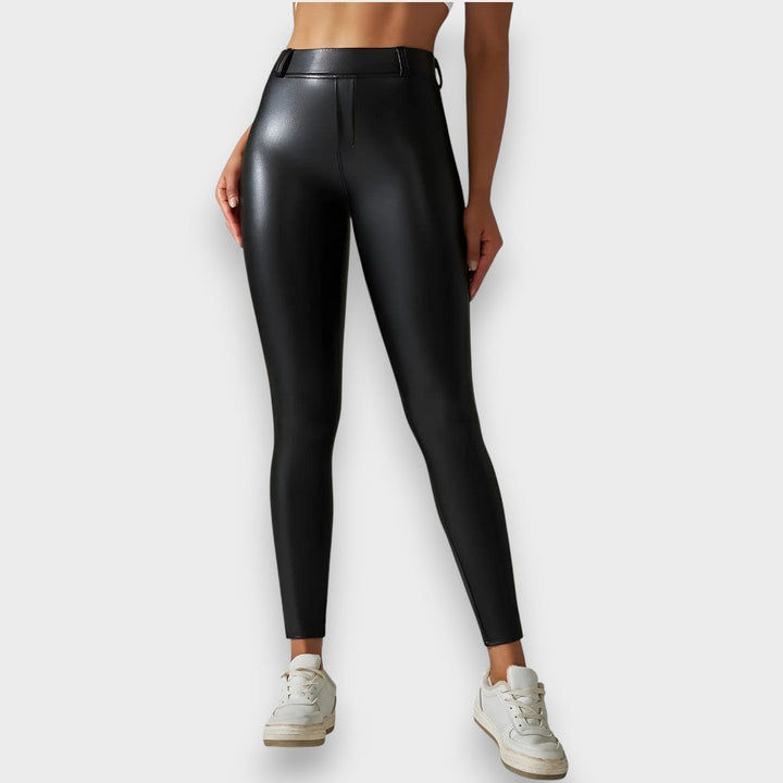 Alice | Faux læder formende tights