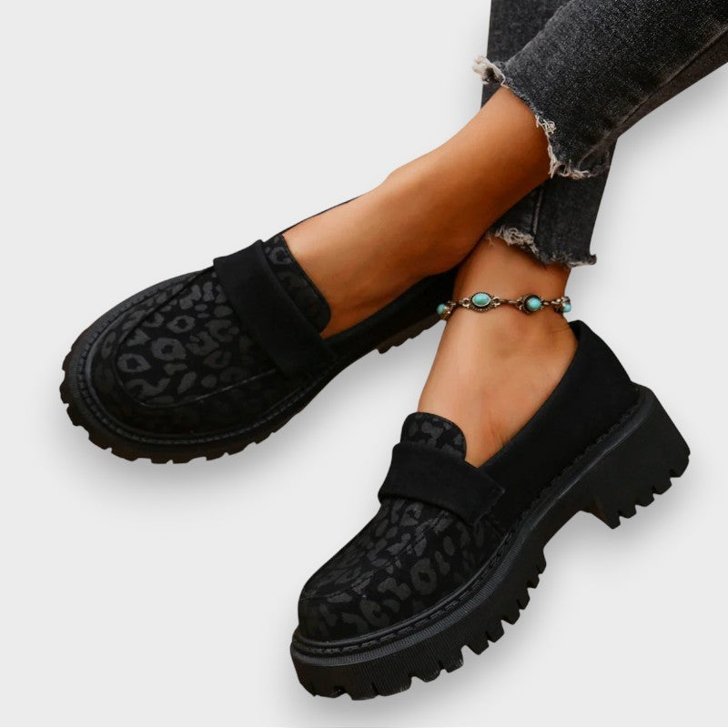 Jasmine | Platform Patentlæder Støvler i Leopardprint