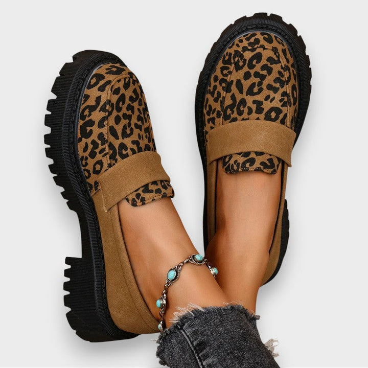 Jasmine | Platform Patentlæder Støvler i Leopardprint