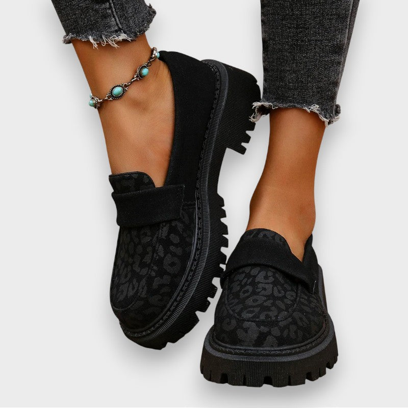 Jasmine | Platform Patentlæder Støvler i Leopardprint