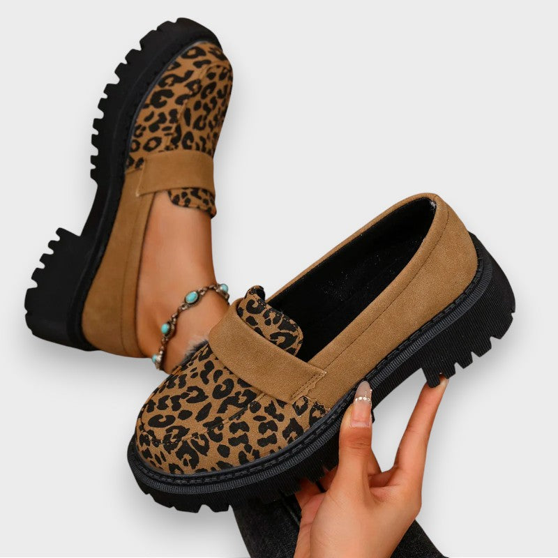 Jasmine | Platform Patentlæder Støvler i Leopardprint