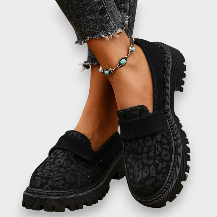 Jasmine | Platform Patentlæder Støvler i Leopardprint