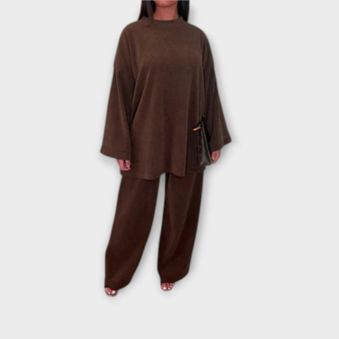 Ingrid - Plus Size Sæt - Ribbet Stil