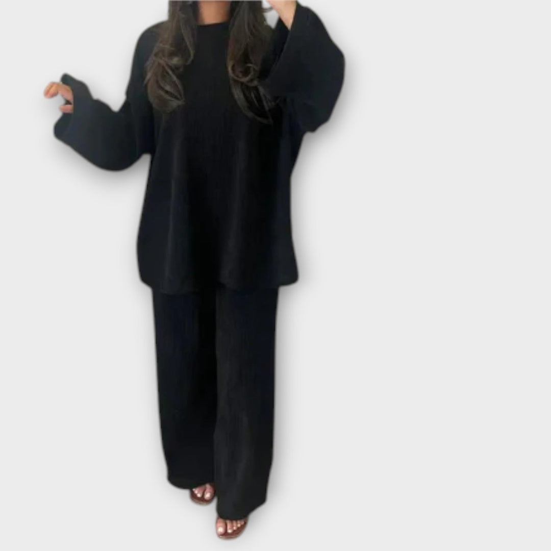 Ingrid - Plus Size Sæt - Ribbet Stil