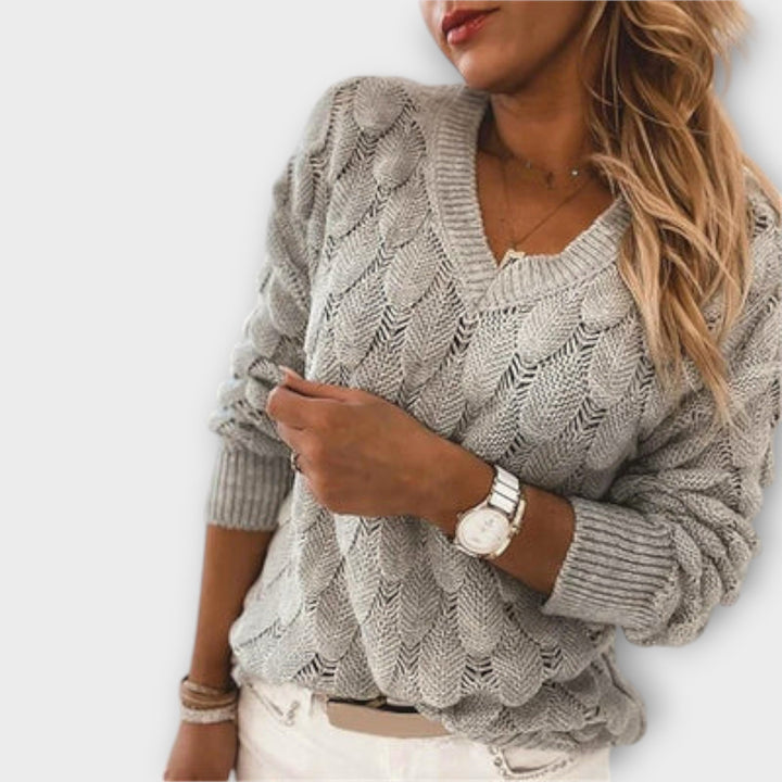 Noemier - E Pullover med V-Hals