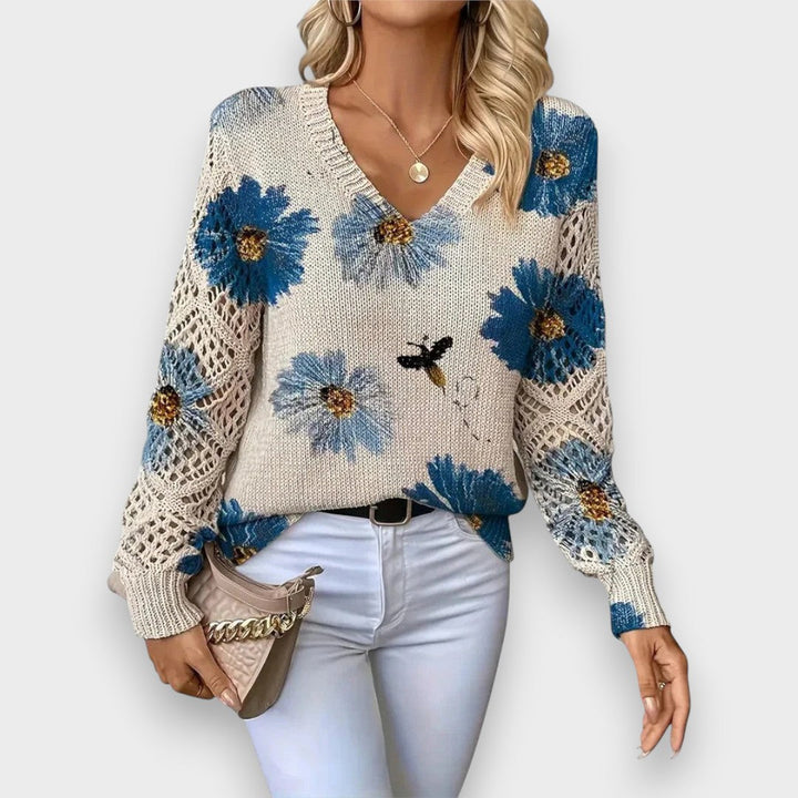 Carina | Delikat Blomster Sweater