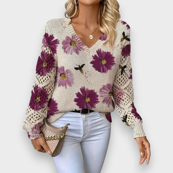 Carina | Delikat Blomster Sweater