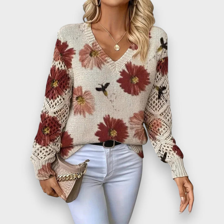 Carina | Delikat Blomster Sweater