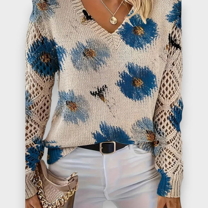 Carina | Delikat Blomster Sweater