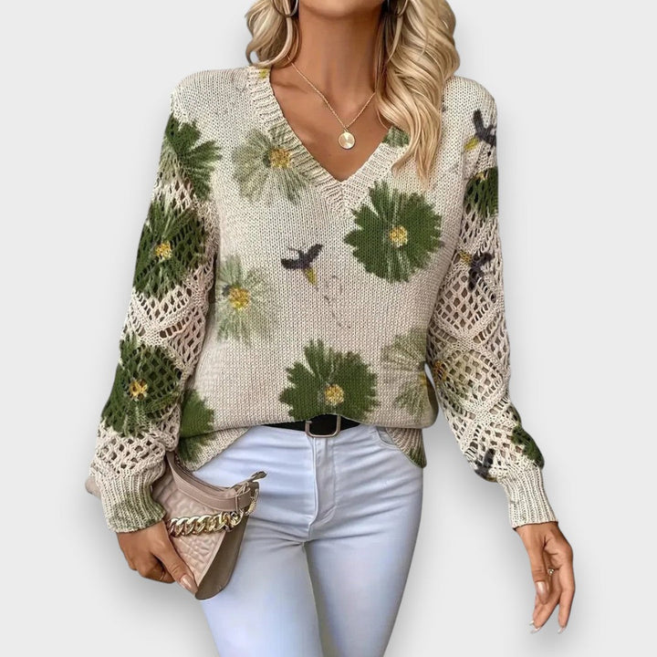 Carina | Delikat Blomster Sweater