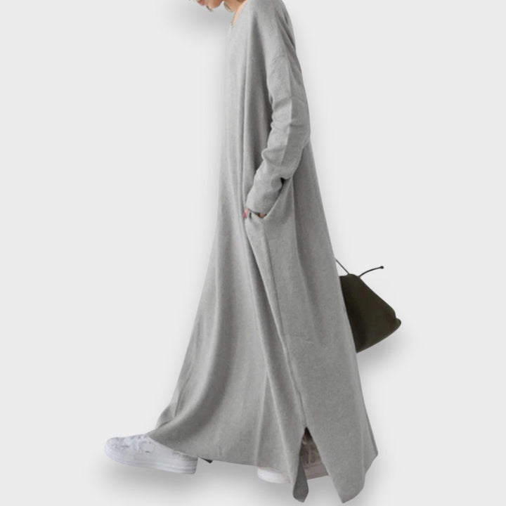 Estelle | Elegant Casual Kjole med V-Udskæring