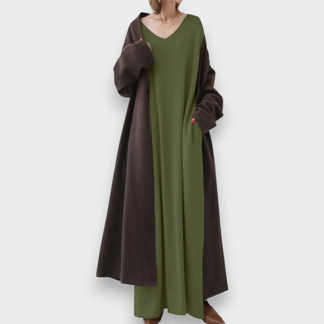 Estelle | Elegant Casual Kjole med V-Udskæring