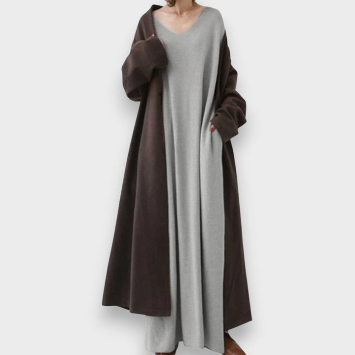 Estelle | Elegant Casual Kjole med V-Udskæring