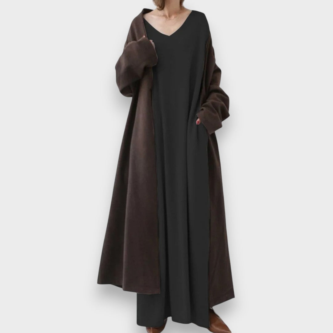 Estelle | Elegant Casual Kjole med V-Udskæring