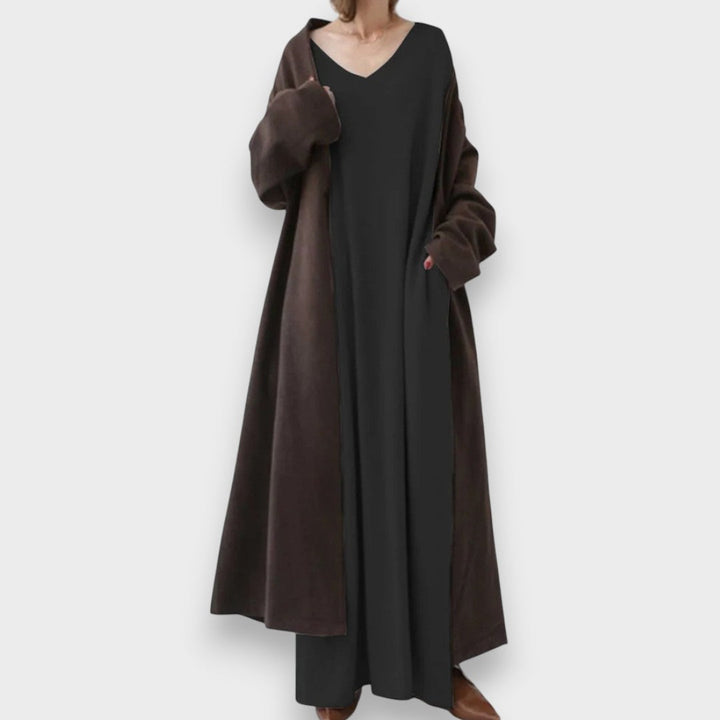 Estelle | Elegant Casual Kjole med V-Udskæring