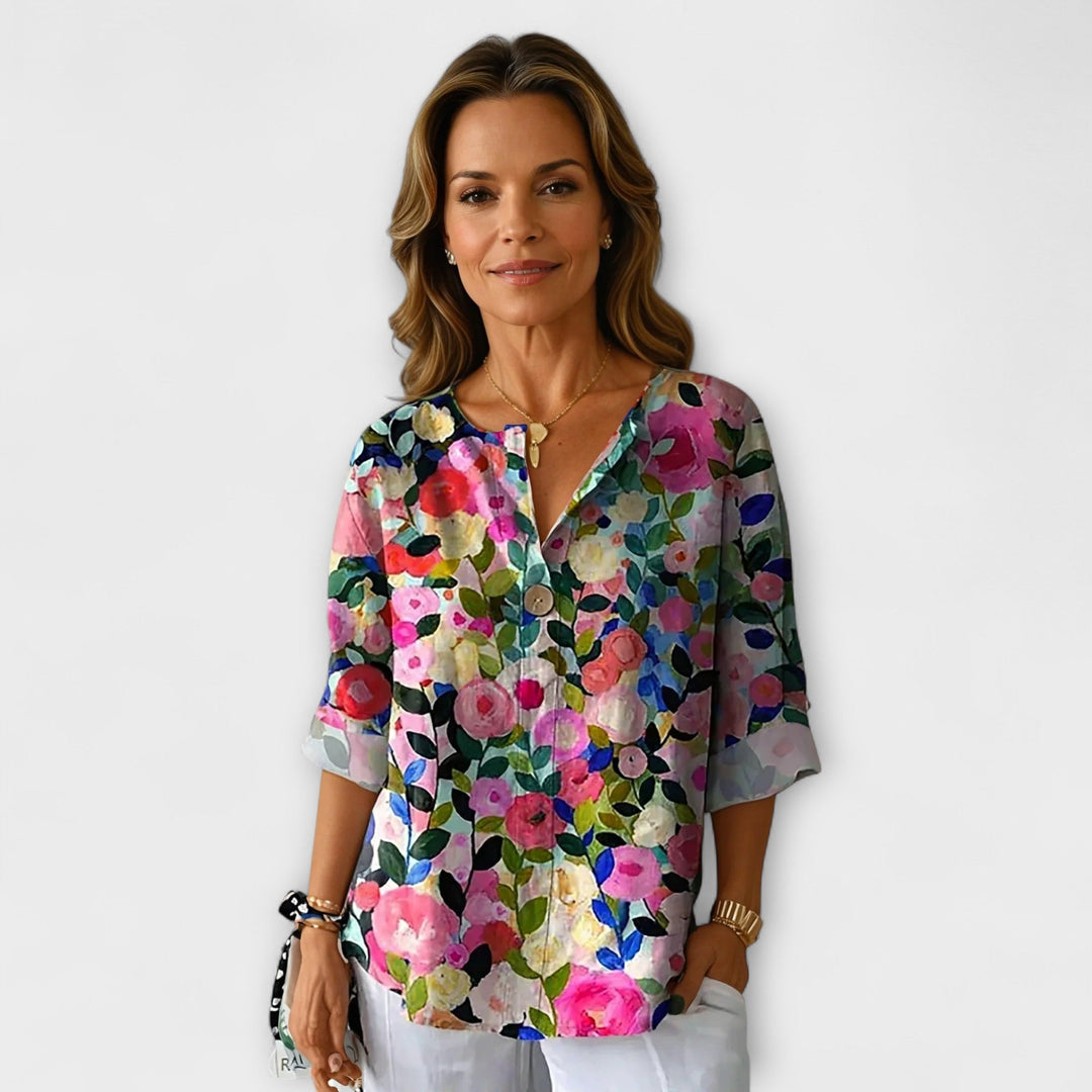 Arlene – Bluse i Blomsterdesign