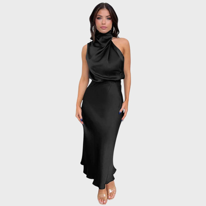 Benthe | Midi Kjole med Off-the-Shoulder Design